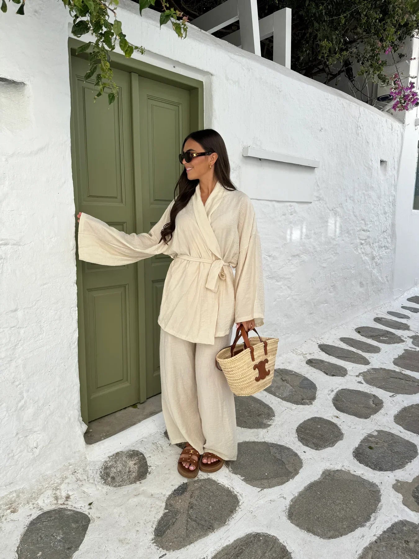 Kimono Chic Beige Ensemble