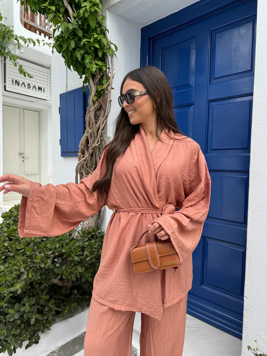 Terracotta Kimono Ensemble